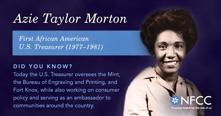 Black history month US Treasurer Azie Taylor Morton